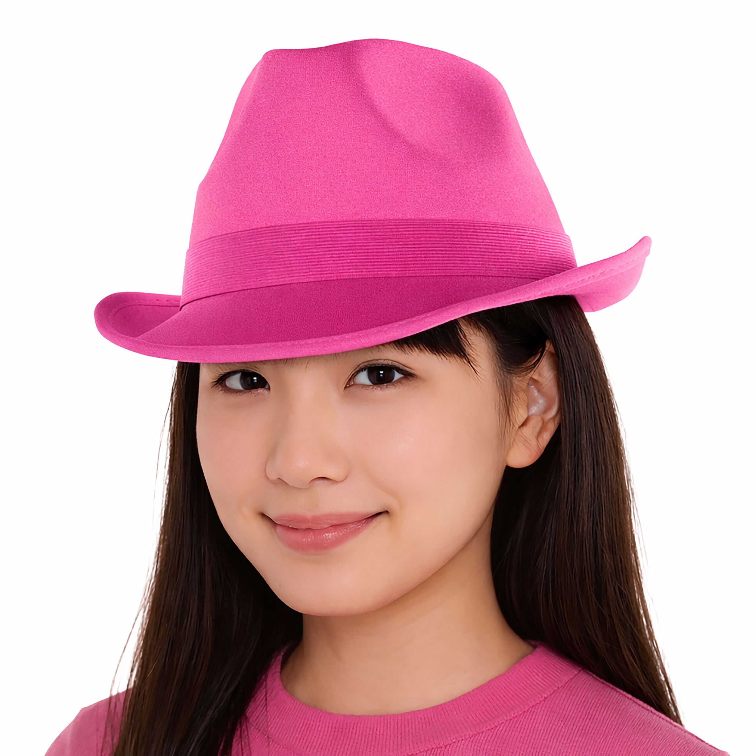 Chapeau mou en feutre, rose Front_Angled_Left