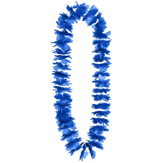 Collier lei, bleu marine, 40 po Front_Flat