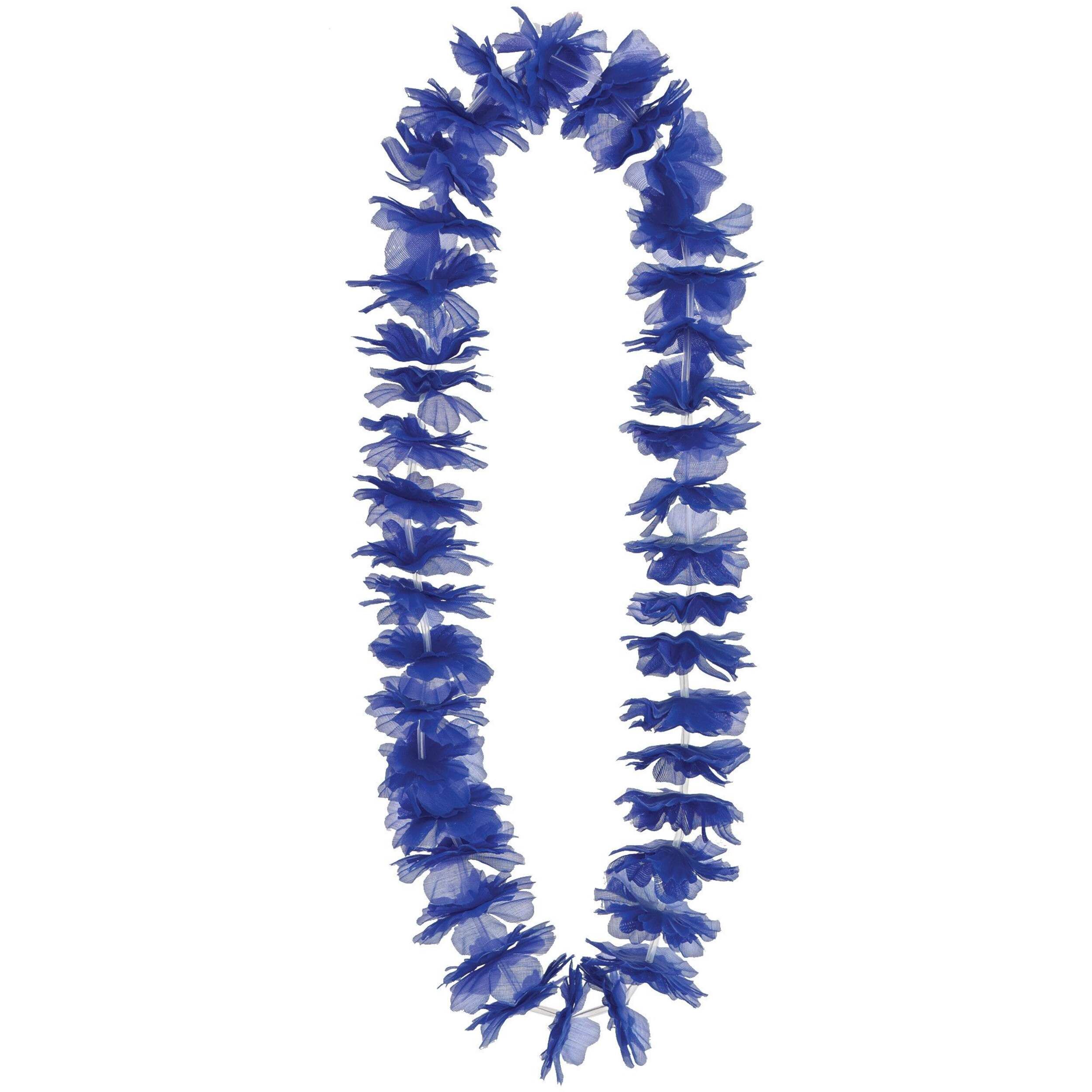 Collier lei, bleu marine, 40 po Front_Flat