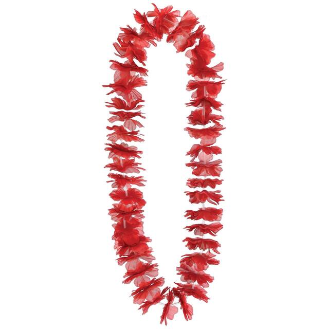 Collier lei, rouge, 40 po Front_Flat