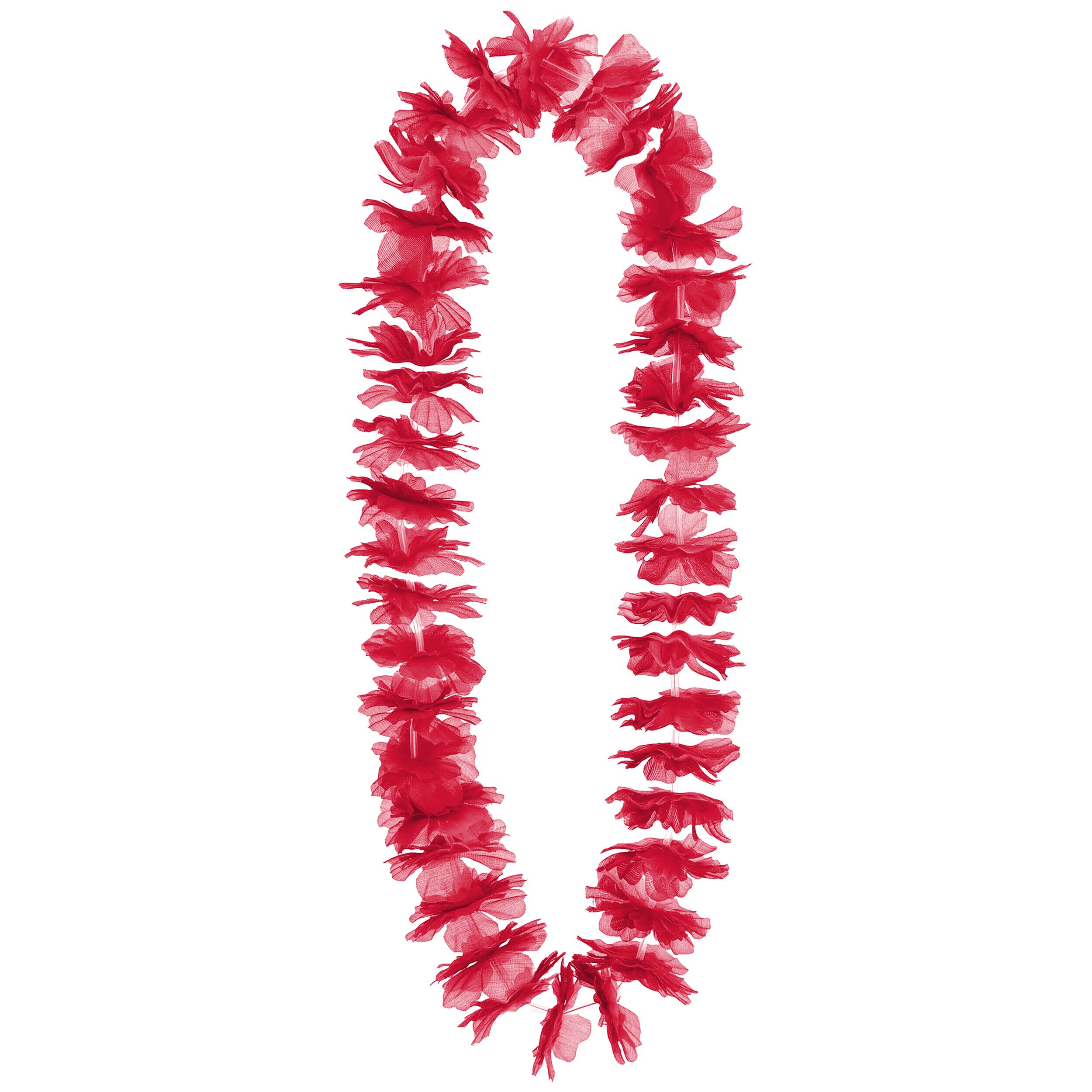 Collier lei, rouge, 40 po Front_Flat