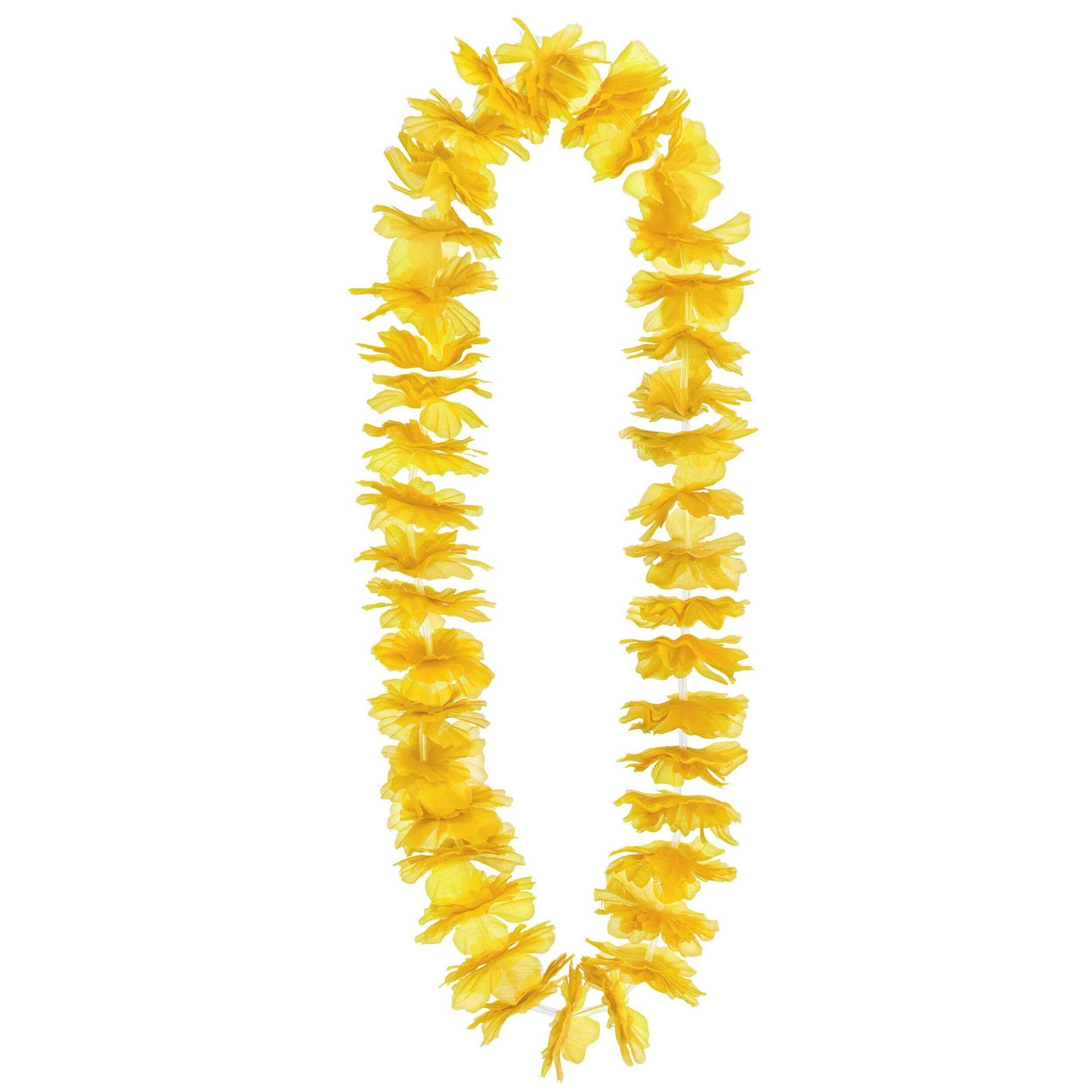 Collier lei, jaune, 40 po Front_Flat