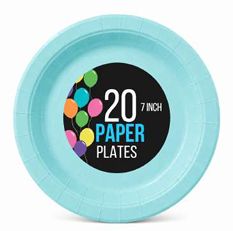 )PLT RBN BLU 7" 20CT