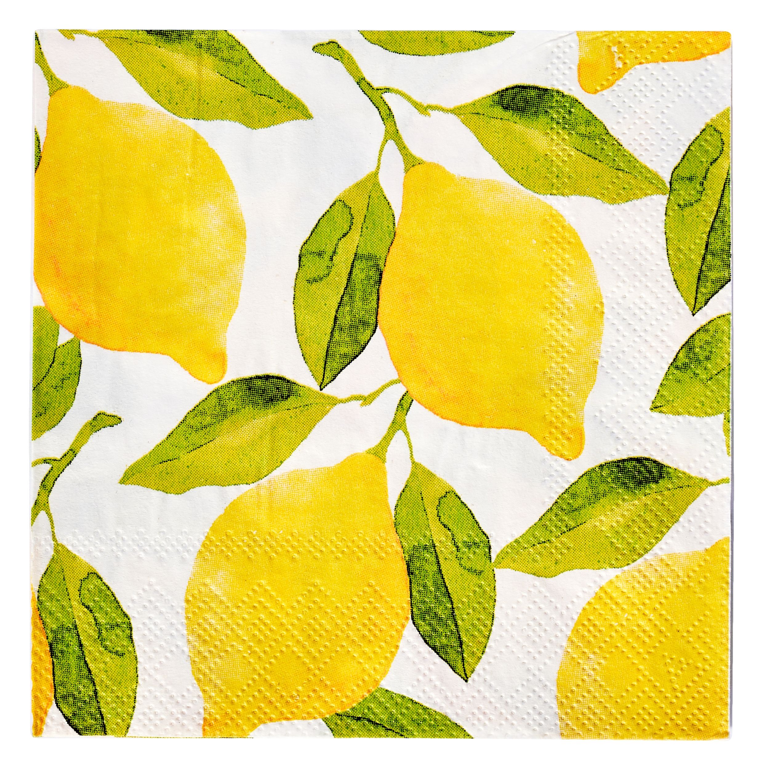 Serviettes à cocktails 2&nbsp;épaisseurs Sophistiplate Lemons, paq. 16 Front_Flat