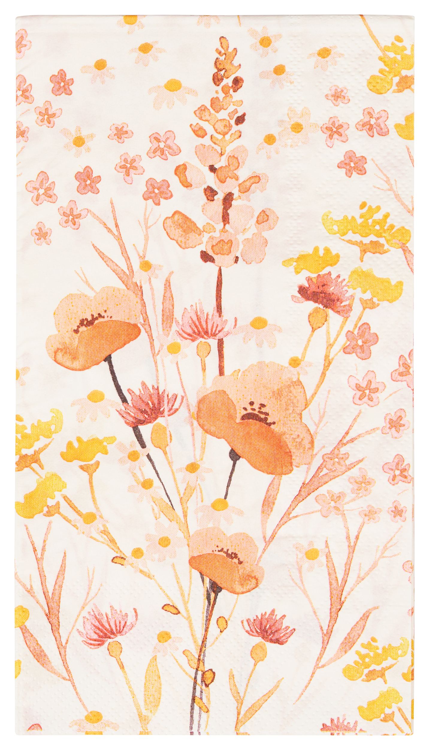 Sophistiplate Wildflower Rectangle Paper Disposable Guest Towel Napkins, Orange, 8-in, 20-pk, 3-ply, for Bridal Shower/Engagement/Mother's Day/Easter Front_Flat