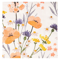 Serviettes à cocktails 3&nbsp;épaisseurs Sophistiplate Wildflower, paq. 20 Front_Flat