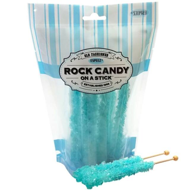 Rock Candy Crystal Stick, Cotton Candy, Light Blue, 8-pk, Hard Candy, for Gender Reveal/Birthday/Party Favour Candy Composite_or_Mixed