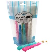 Rock Candy Crystal Stick, Assorted Flavours, Multi-Coloured, 8-pk, Hard Candy, for Birthday/Party Favour Candy