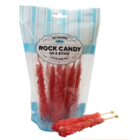 Rock Candy Crystal Stick, Strawberry, Red, 8-pk, Hard Candy, for Birthday/Party Favour, Strawberry Rock Candy Composite_or_Mixed