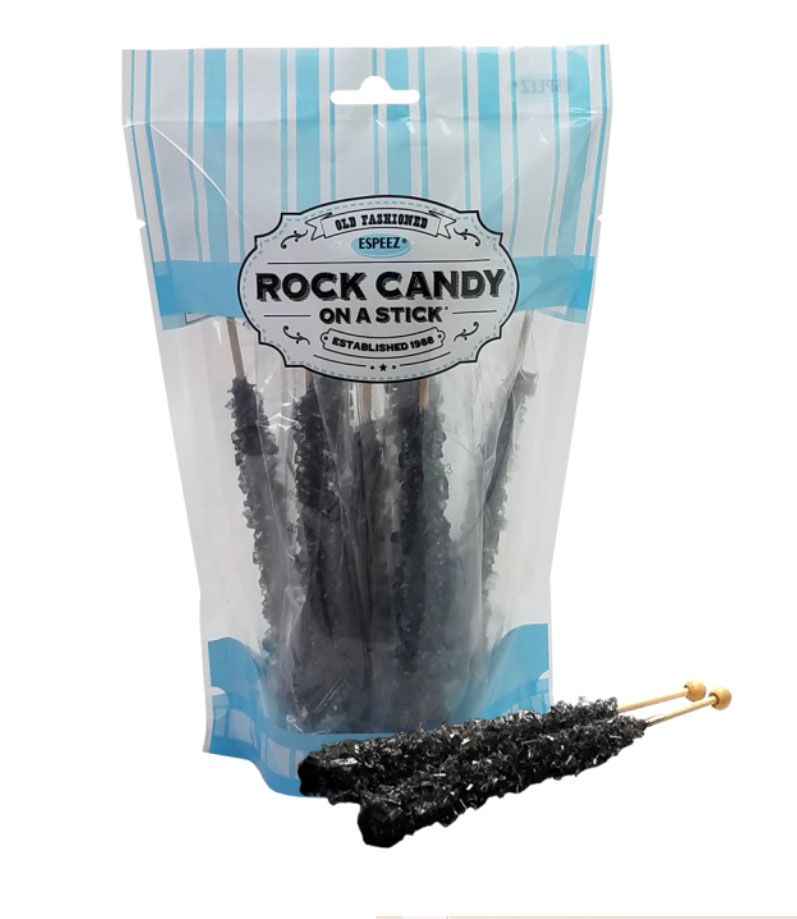 Rock Candy Crystal Stick, Black Cherry, Black, 8-pk, Hard Candy, for Birthday/Party Favour, Black Cherry Rock Candy Composite_or_Mixed