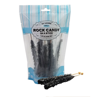 Bâtonnet de bonbon cristal, cerise noire, bonbon dur, noir, paq. 8, pour fête d'anniversaire/cadeau-surprise