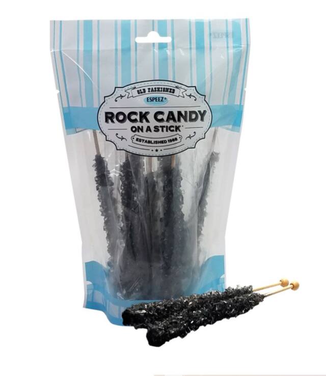 Rock Candy Crystal Stick, Black Cherry, Black, 8-pk, Hard Candy, for Birthday/Party Favour, Black Cherry Rock Candy Composite_or_Mixed