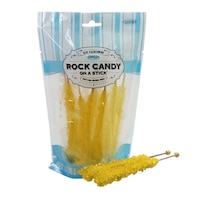 Rock Candy Crystal Stick, Banana, Yellow, 8-pk, Hard Candy, for Birthday/Party Favour, Banana Flavoured Rock Candy Composite_or_Mixed
