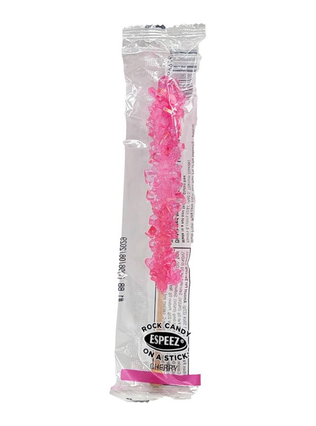 Rock Candy Crystal Stick, Cherry, Pink, Hard Candy, for Gender Reveal/Birthday/Party Favour Candy Front_Flat