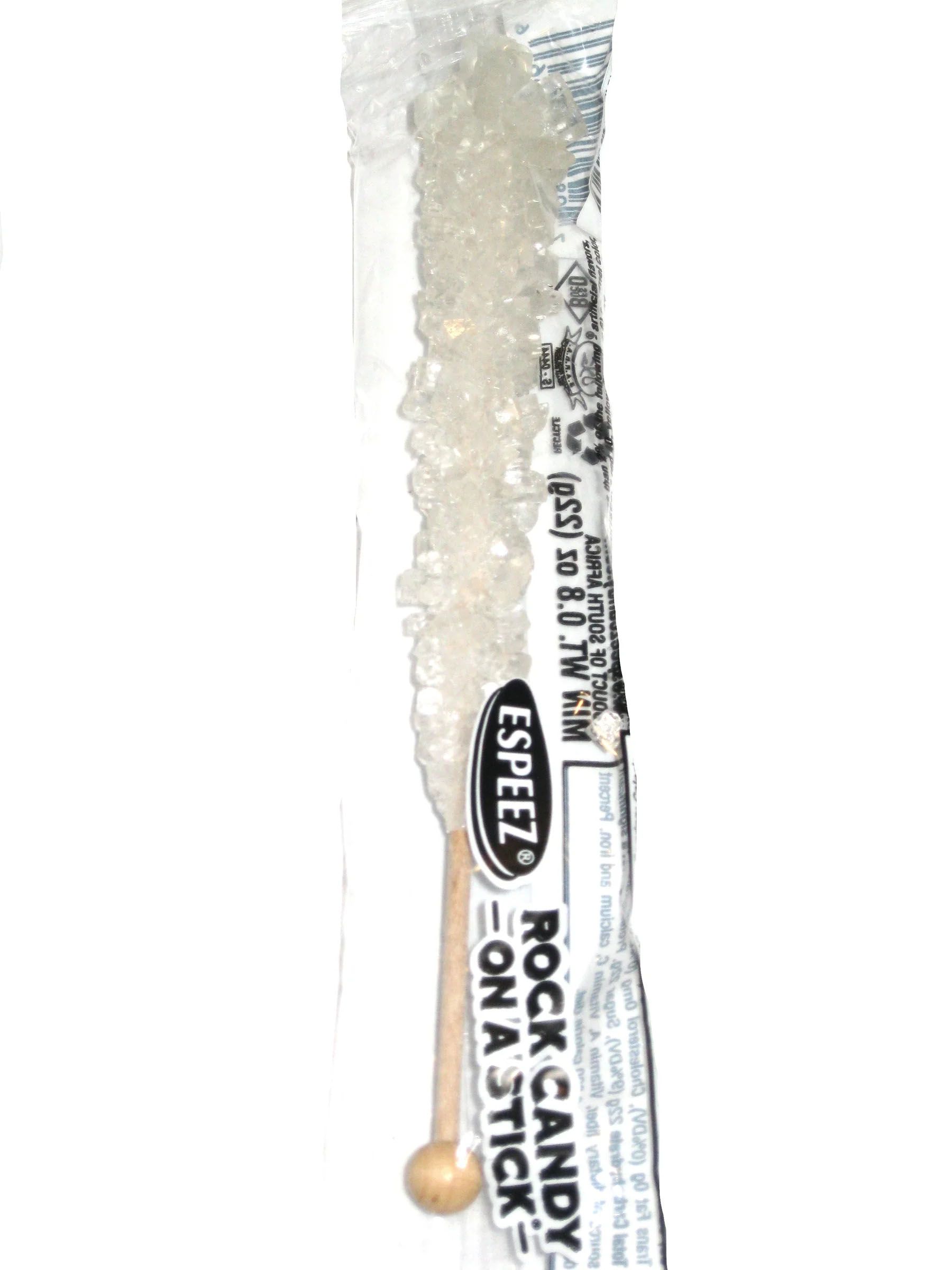 Rock Candy Crystal Stick, Sugar Flavoured, White, Hard Candy, for Birthday/Party Favour Candy Front_Flat