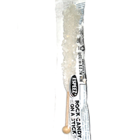 Rock Candy Crystal Stick, Sugar Flavoured, White, Hard Candy, for Birthday/Party Favour Candy Front_Flat