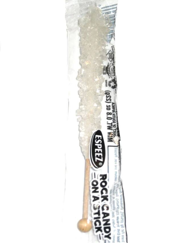 Rock Candy Crystal Stick, Sugar Flavoured, White, Hard Candy, for Birthday/Party Favour Candy Front_Flat