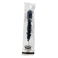 Rock Candy Crystal Stick, Black Cherry, Black, Hard Candy, for Birthday/Party Favour, Individually Wrapped Front_Flat