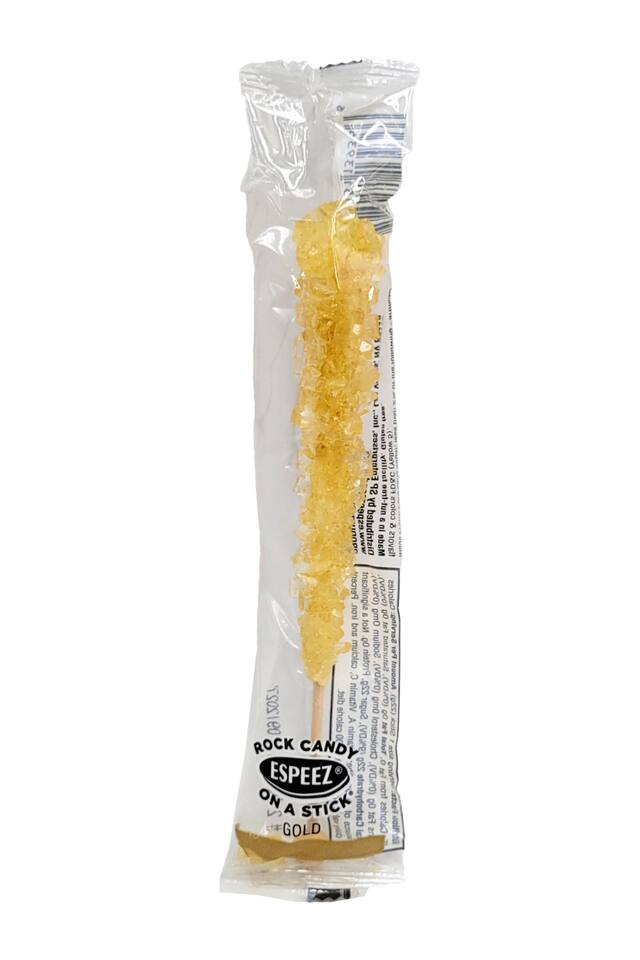 Rock Candy Crystal Stick, Sugar Flavoured, Gold, Hard Candy, for Birthday/Party Favour, Rock Candy Stick Front_Flat