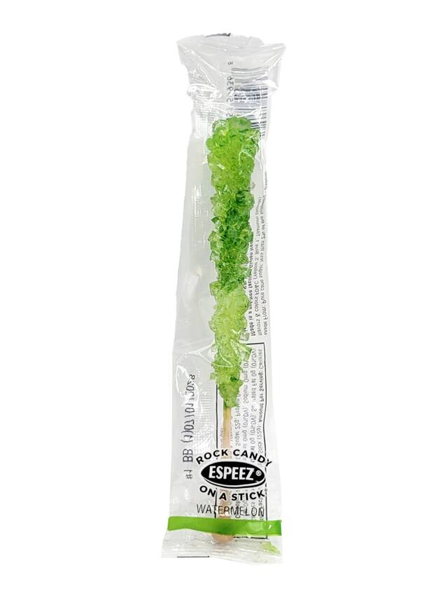 Rock Candy Crystal Stick, Watermelon, Green, Hard Candy, for Birthday/Party Favour Candy Front_Flat
