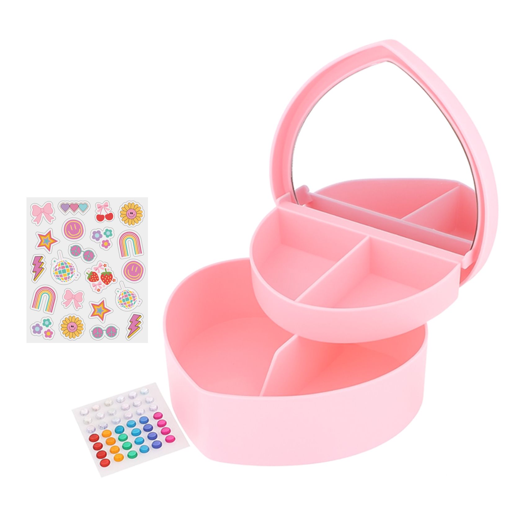 Boîte à bijoux à faire soi-même en forme de coeur avec accessoires décoratifs, rose, art et artisanat/cadeau-surprise Composite_or_Mixed