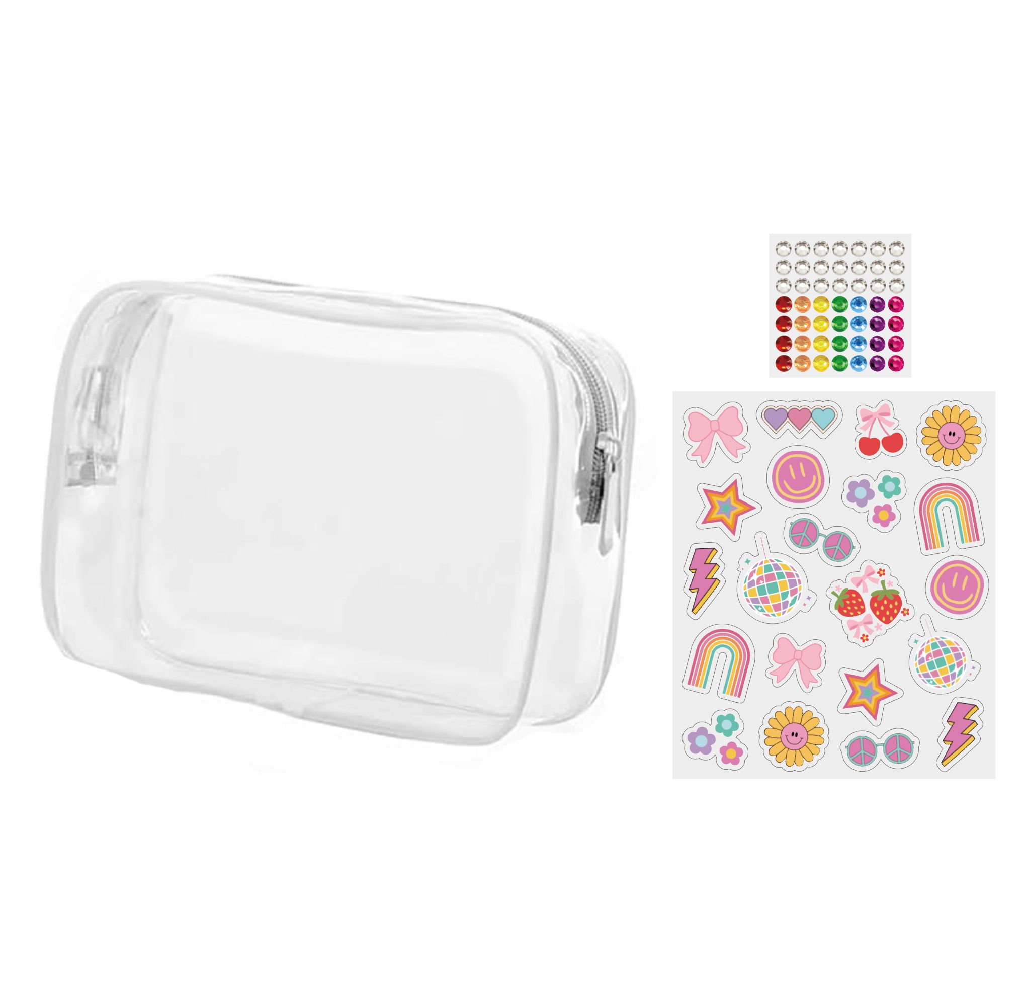 Trousse de produits de beauté à faire soi-même avec accessoires décoratifs, transparente, art et artisanat/cadeau-surprise Composite_or_Mixed