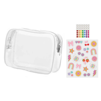 DIY Customizable Cosmetic Bag with Decorative Accessories, Clear, for Arts & Crafts/Birthday Favour Composite_or_Mixed