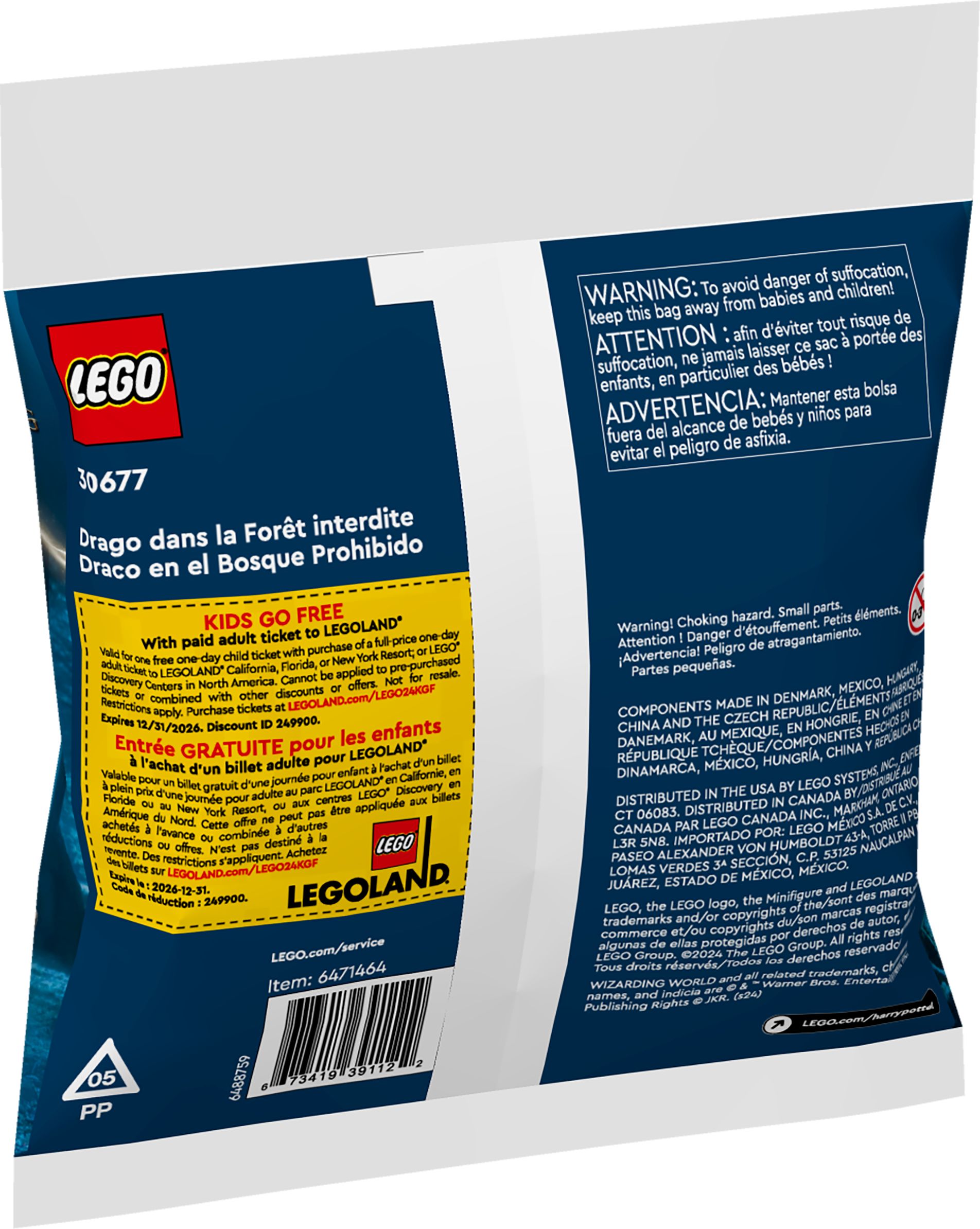 LEGO Harry Potter Draco Malfoy Building Toy - 30677, Blue, 67-pk, Ages 6+, for Birthday/Party Favour Back_Angled_Left