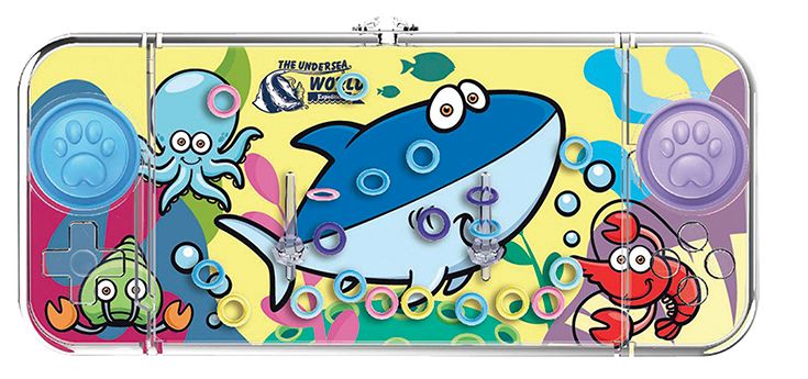 Turtle/Shark/Fish Aqua Arcade Water Game, Multi-Coloured, Ages 5+, for Birthday/Party Favour Overhead_Flat