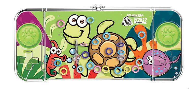 Turtle/Shark/Fish Aqua Arcade Water Game, Multi-Coloured, Ages 5+, for Birthday/Party Favour Overhead_Flat