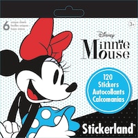 Cahier d'autocollants Minnie Mouse Tropical Stickerland, mini, 6 pages, 120 pièces, enfants âgés de 3 ans et plus Front_Flat