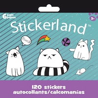 Cahier d'autocollants Cool Kitties Stickerland, mini, 6 pages, 120 pièces, enfants âgés de 3 ans et plus Front_Flat