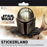 Disney Star Wars Mandalorian Baby Yoda Mini Stickerland Sticker Pack, Multi-Coloured, 6 Sheets, 120-pk, for Star Wars Arts & Crafts/Birthday Favour Front_Flat
