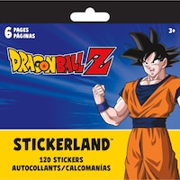 Cahier d'autocollants Dragon Ball Z Stickerland, mini, 6 pages, 120 autocollants, enfants âgés de 3 ans et plus Front_Flat