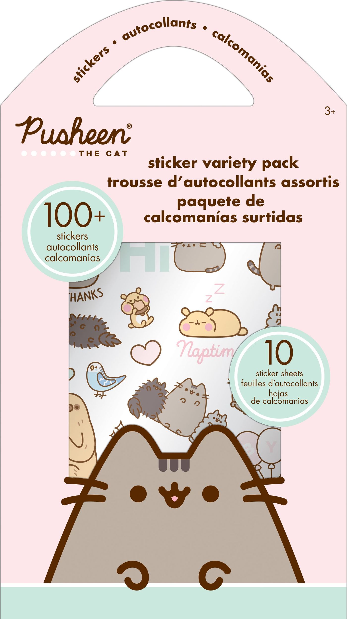 Cats Sticker Variety Pack, Multi-Coloured, 10 Sheets, 100-pk, for Arts & Crafts/Birthday Favour Stickers Front_Flat