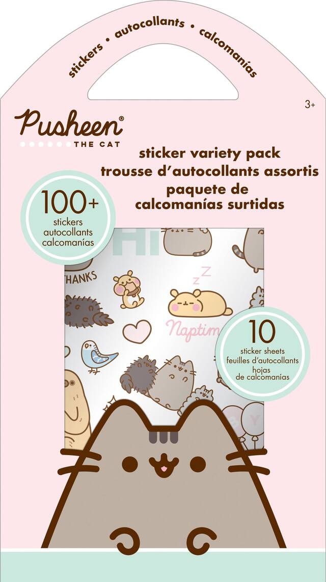 Cats Sticker Variety Pack, Multi-Coloured, 10 Sheets, 100-pk, for Arts & Crafts/Birthday Favour Stickers Front_Flat