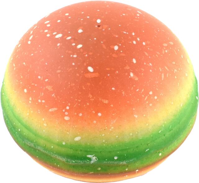 Putty Squishy Hamburger Toy, Tan/Green, Ages 10+, for Birthday Favour Overhead_Plunge