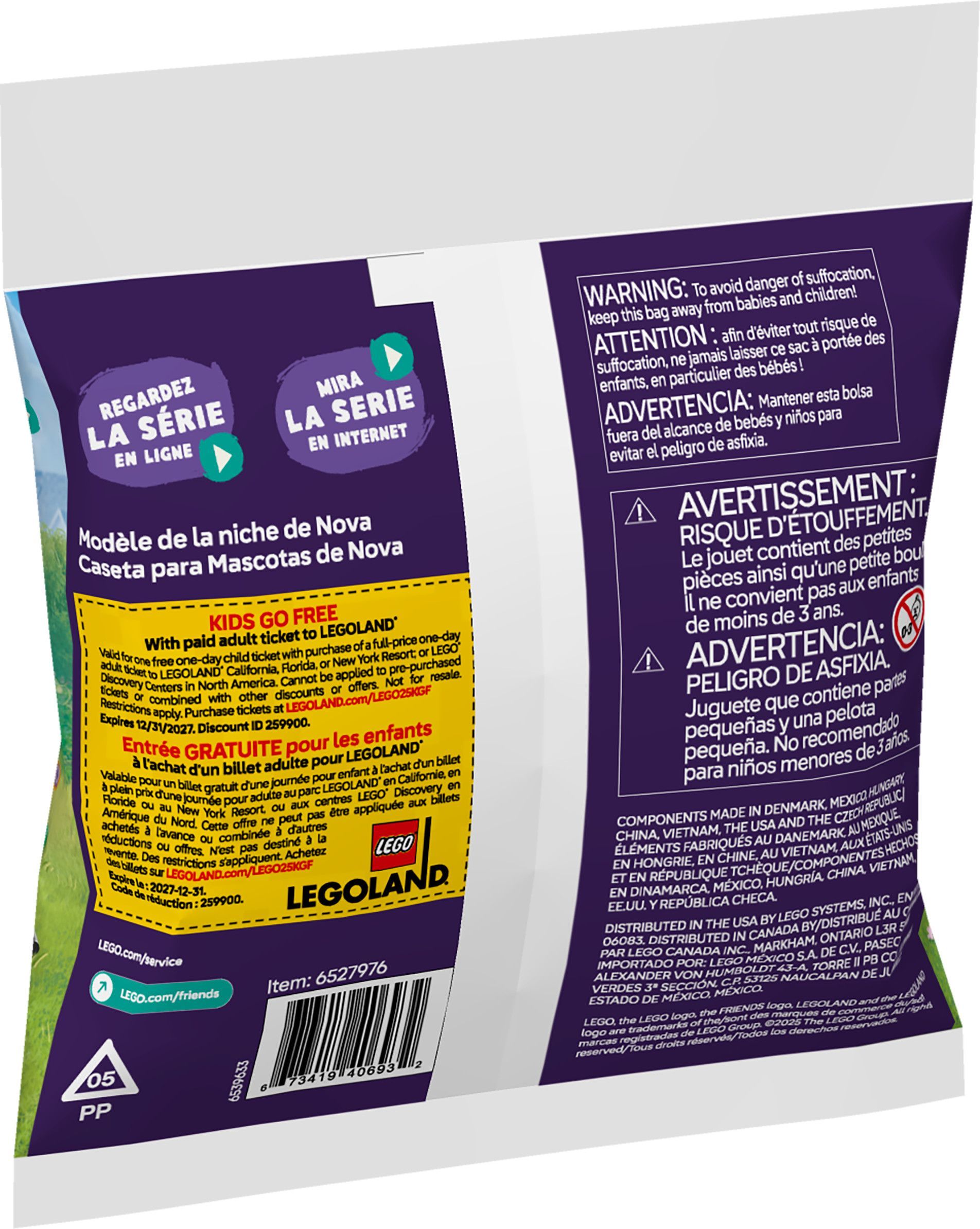 Modèle de la niche de Nova LEGO Friends, 30697 Back_Angled_Left