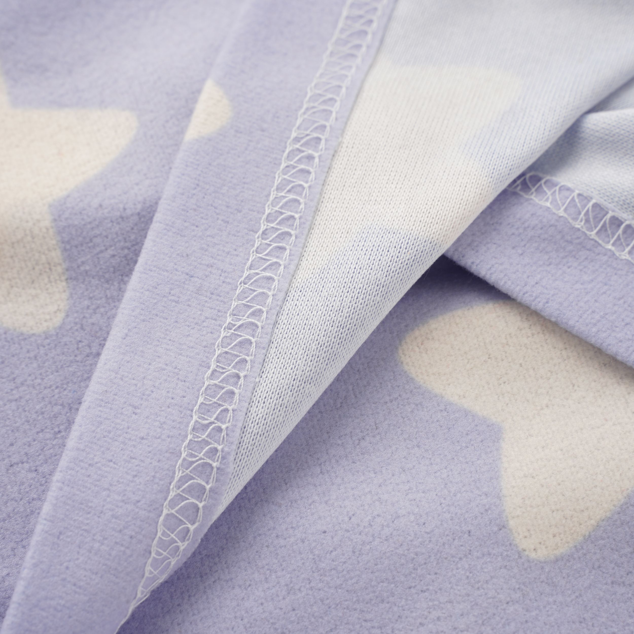 Slumber Party Belted Robe with Star Print, Purple/White, Child, Medium CloseUp