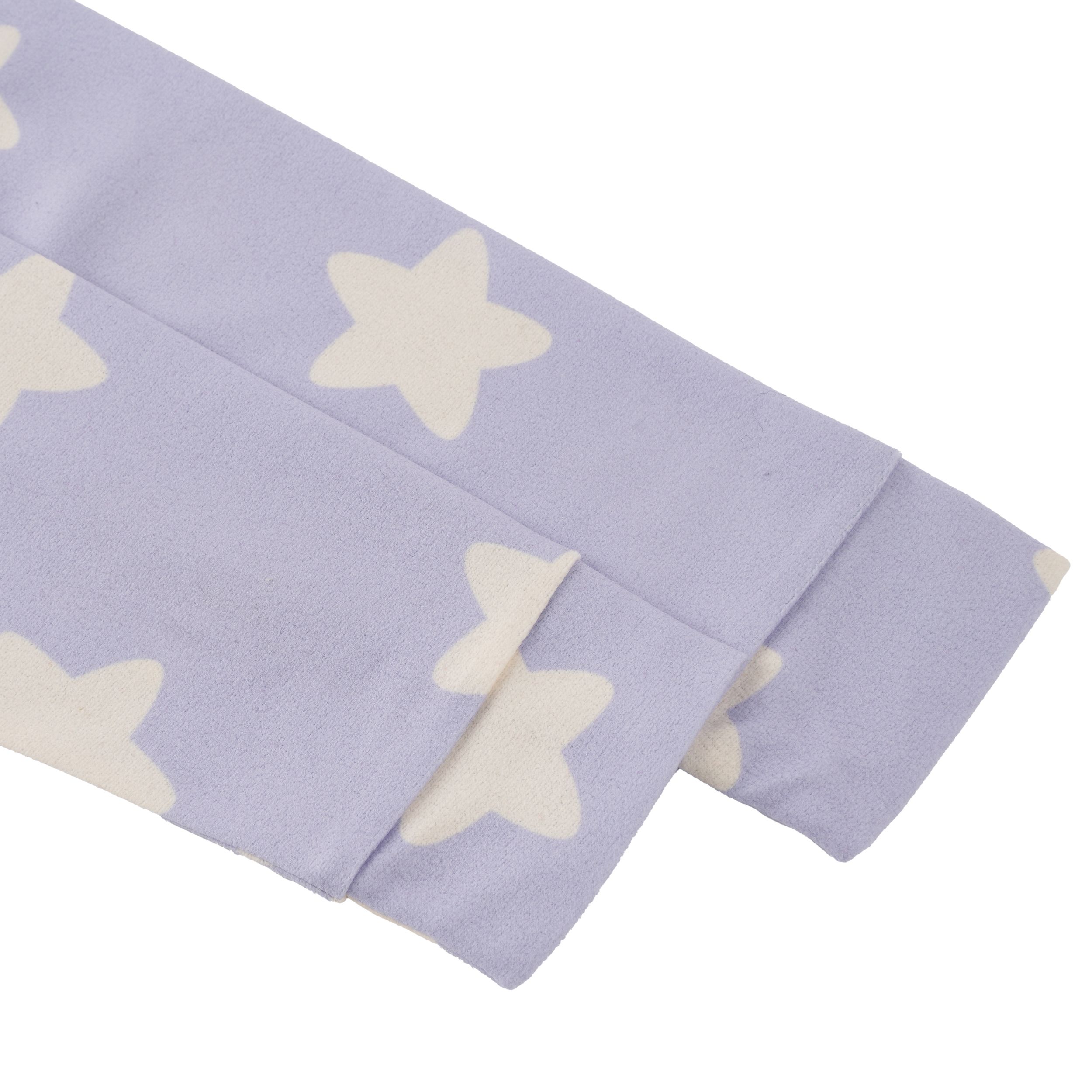 Slumber Party Belted Robe with Star Print, Purple/White, Child, Medium CloseUp