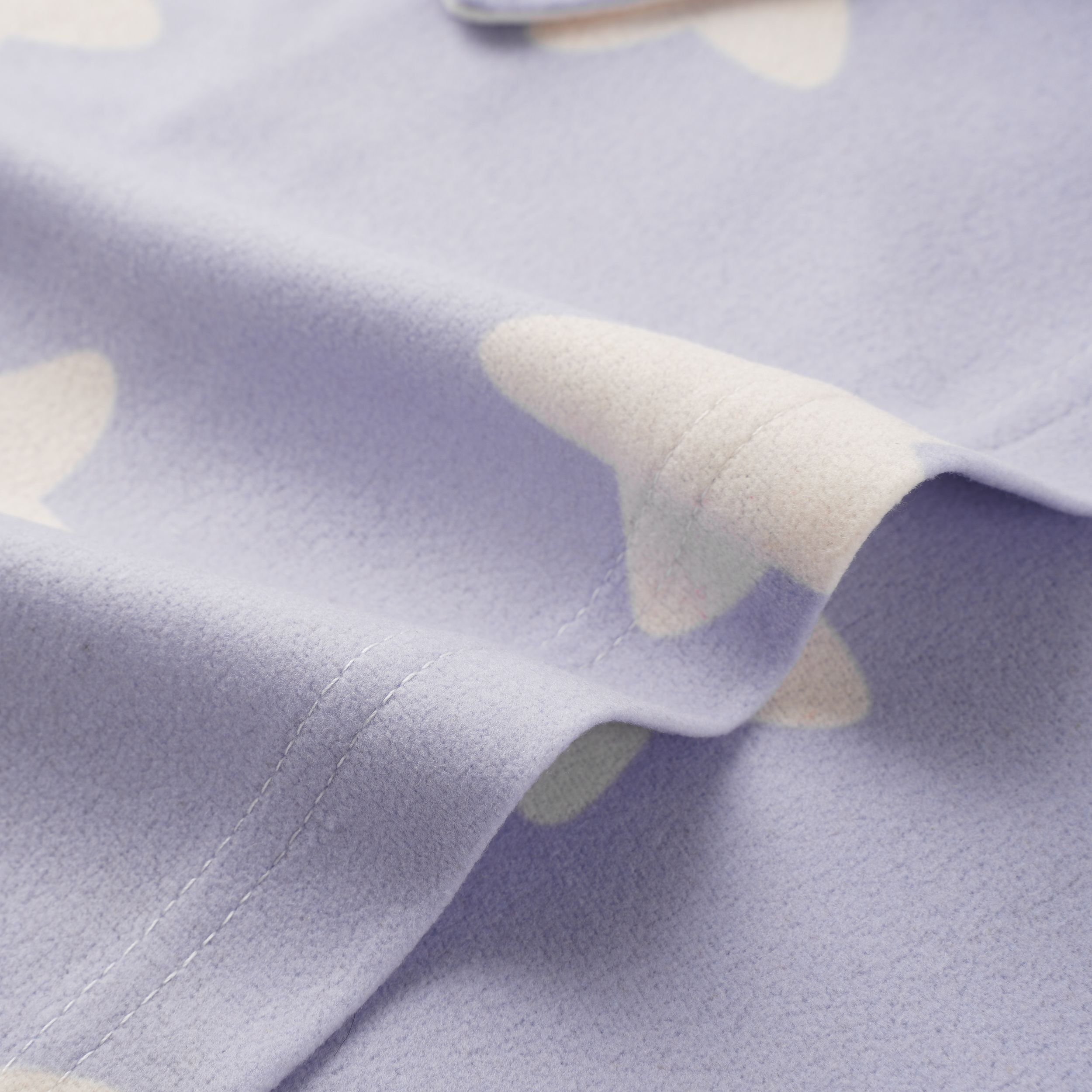 Slumber Party Belted Robe with Star Print, Purple/White, Child, Medium CloseUp