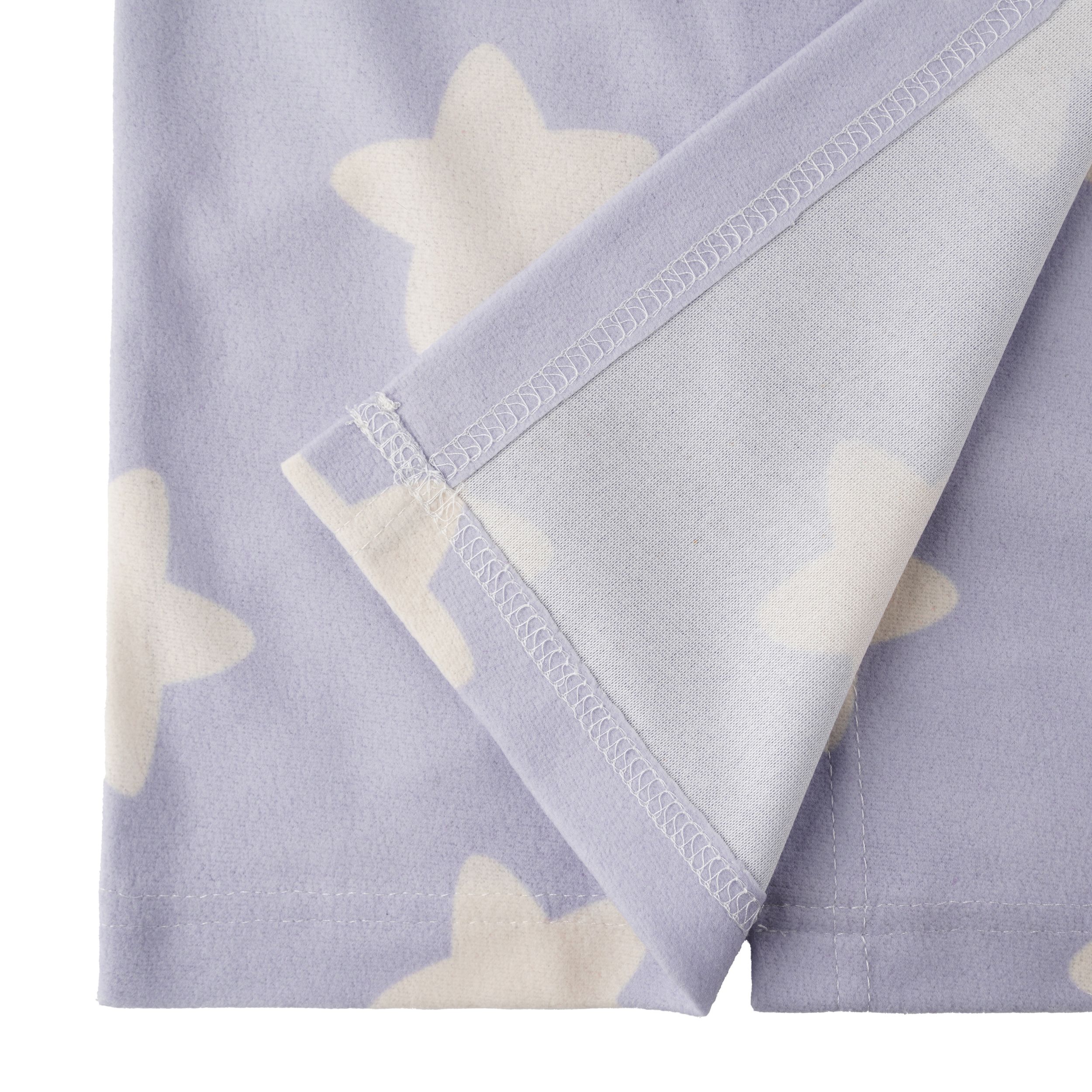 Slumber Party Belted Robe with Star Print, Purple/White, Child, Medium CloseUp