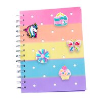 Carnet Charmz avec couverture en silicone, arc-en-ciel, pour arts et artisanat/cadeaux-surprises d'anniversaire