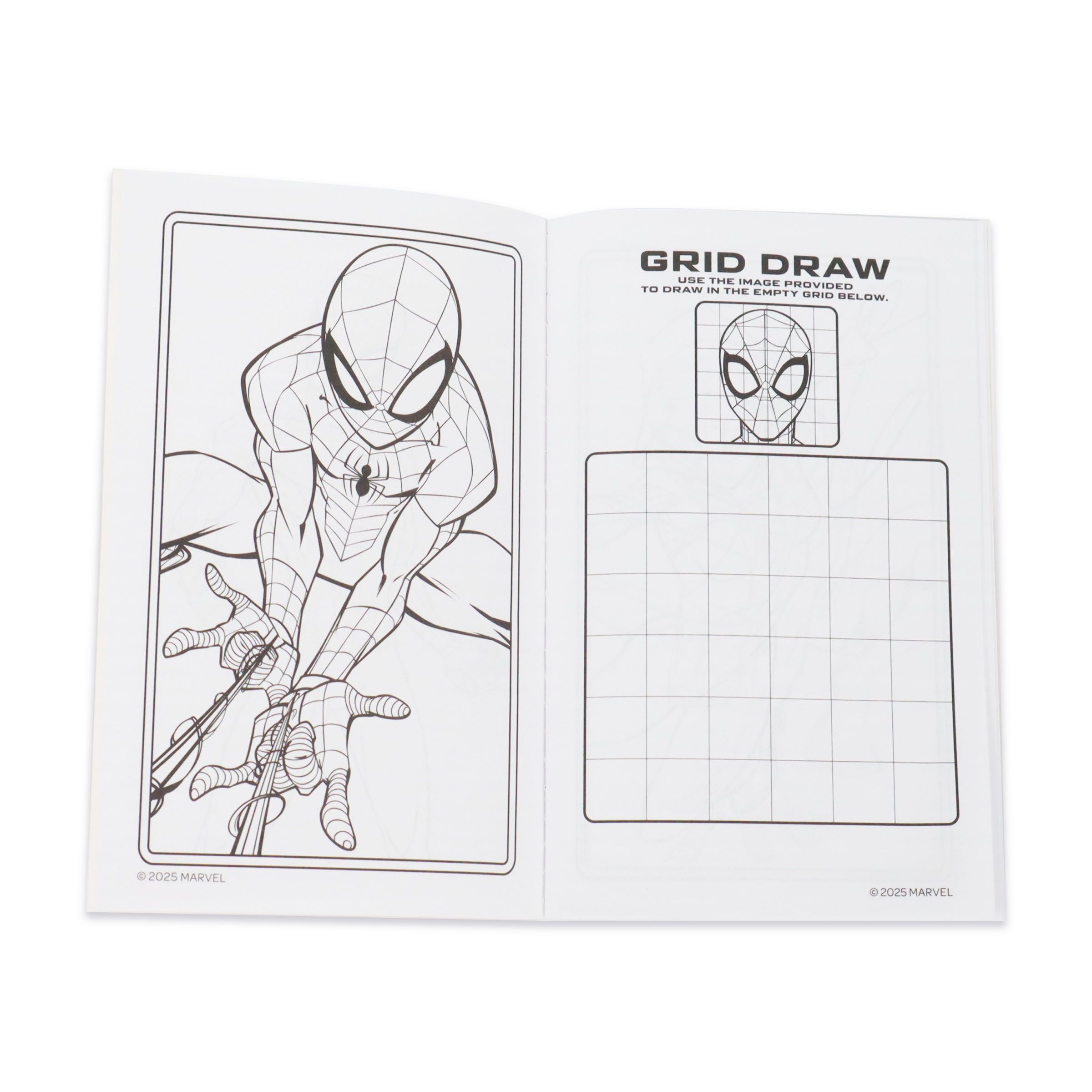 Ensemble de jeu Spiderman avec livre d'activités et de coloriage, crayons et autocollants, multicolore, 24 pages, pour arts et artisanat/cadeaux d'anniversaire Front_Flat
