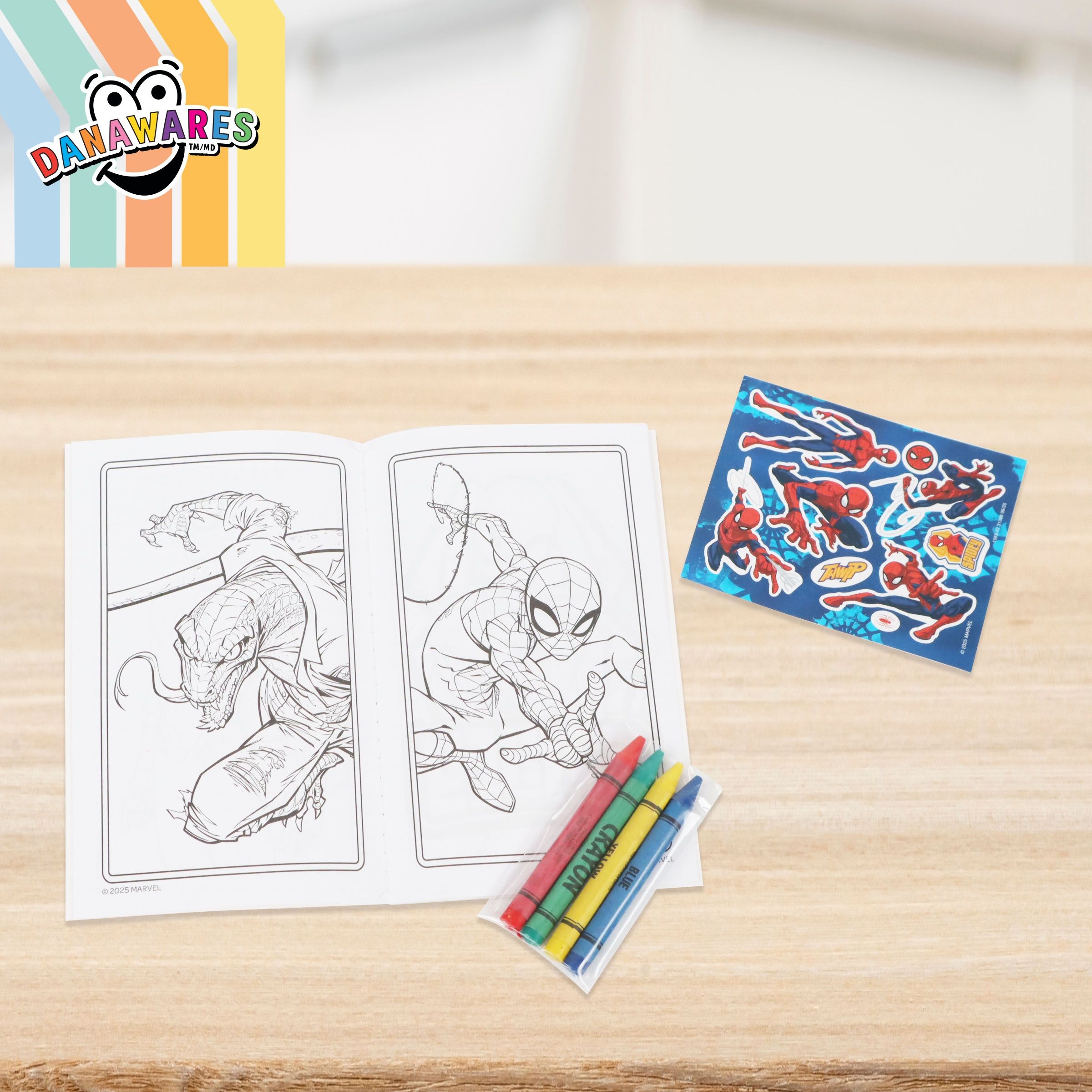Ensemble de jeu Spiderman avec livre d'activités et de coloriage, crayons et autocollants, multicolore, 24 pages, pour arts et artisanat/cadeaux d'anniversaire Composite_or_Mixed