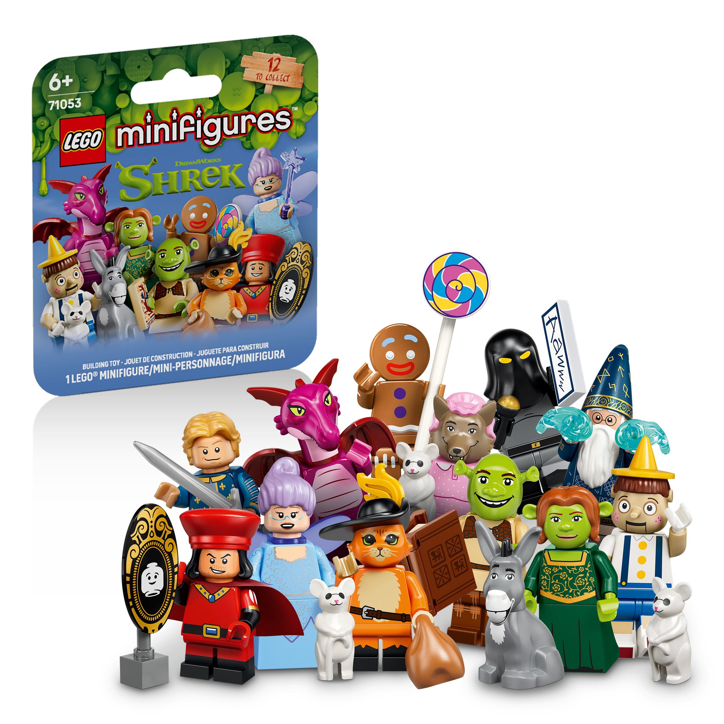LEGO Minifigures Shrek Series Mystery Box – 71053, Assorted, 7-pc, Ages 6+ Composite_or_Mixed