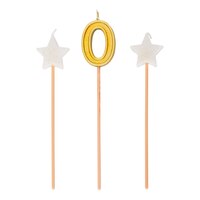 Bougies sur piques 0-9 chiffres, multicolore, étoile, 6 po, paq. 3, pour fête d'anniversaire