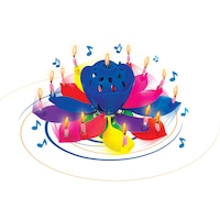 Bougie musicale en forme de fleur Rainbow Moments, paq.&nbsp;14