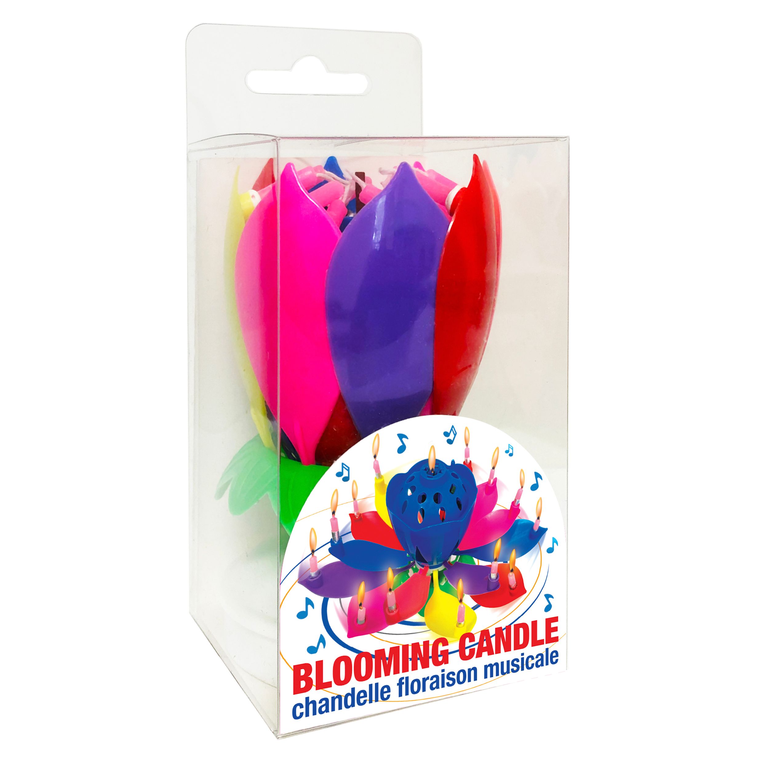 Bougie musicale en forme de fleur Rainbow Moments, paq.&nbsp;14 Front_Three_Fourths_Angled_Right