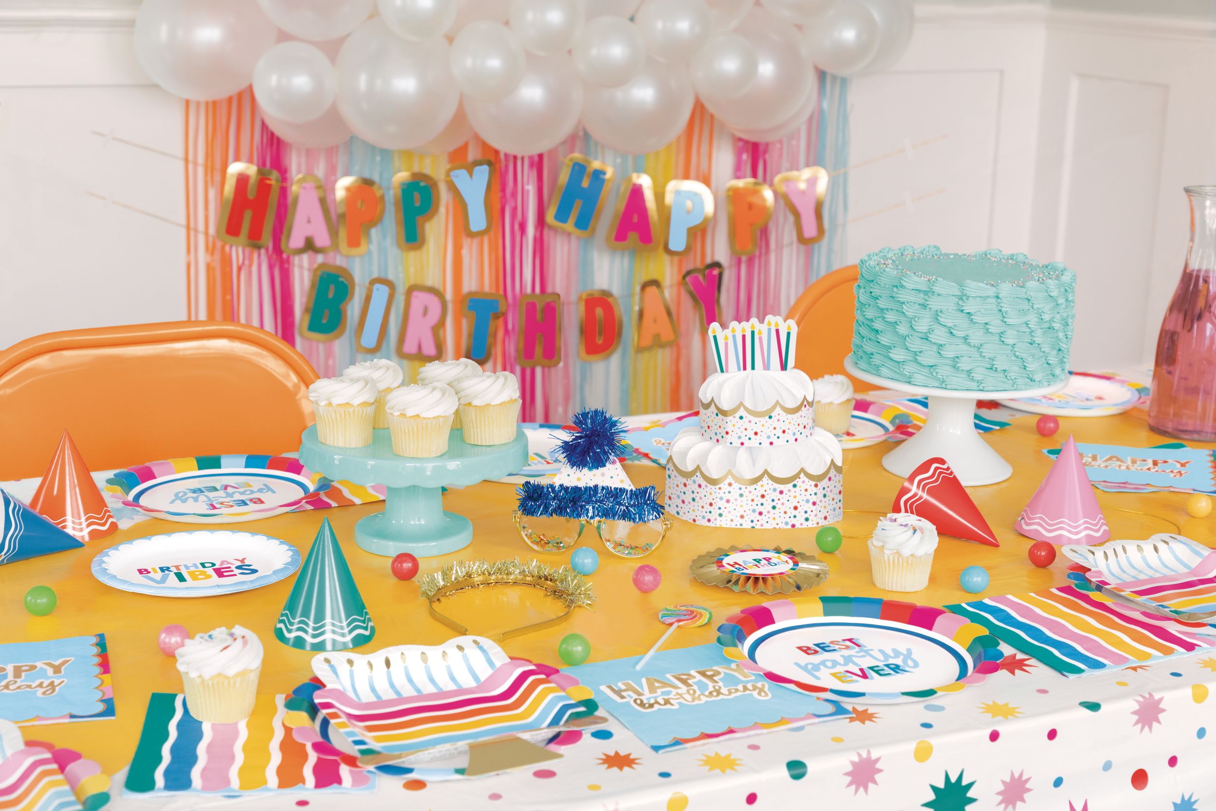 Birthday Vibes Gold Electroplated & Confetti-Filled Plastic Party Glasses Composite_or_Mixed